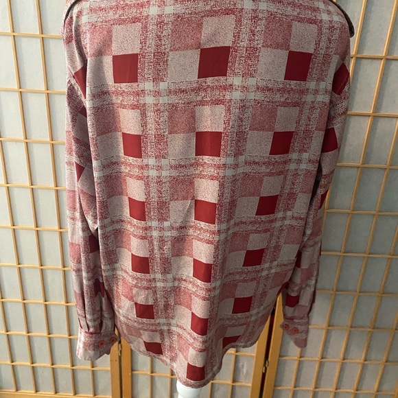 Vintage 80s 90s Jac Dale Womens 10 / 40 Top Button Down Plaid Red Shirt - Picture 6 of 7